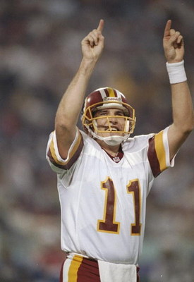 Redskins QB Mark Rypien celebrates. (Mike Powell/Allsport)